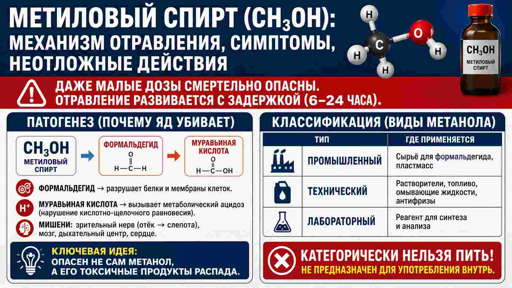 Инфографика о метиловом спирте