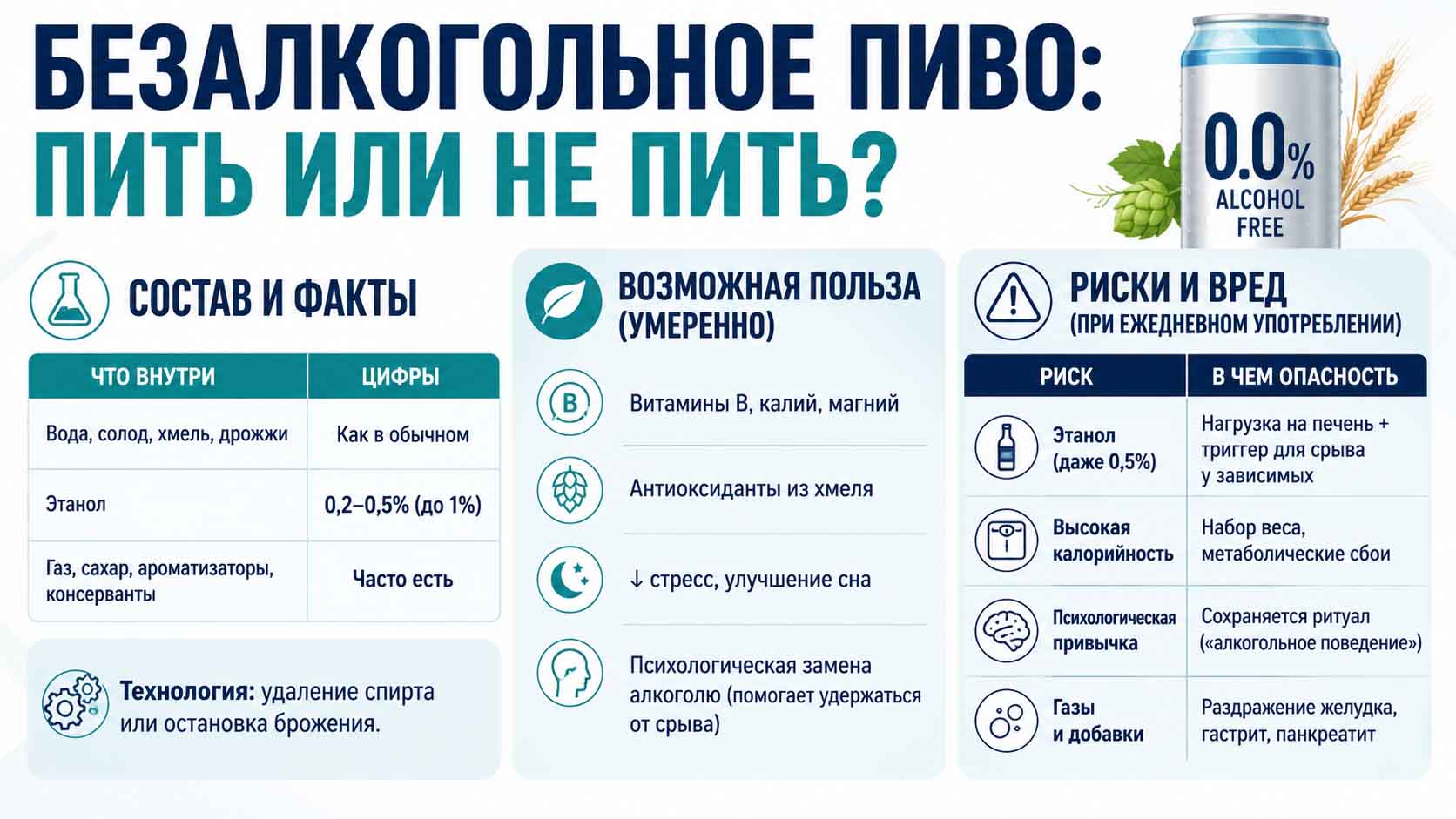Инфографика о безалкогольном пиве